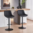 SERENITÀ Adjustable Black Swivel Bar Stools