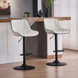 Blairgowrie white diamond stitched faux leather swivel bar stool with gold base