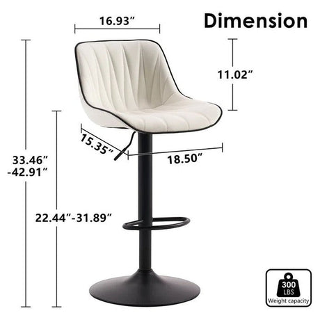 Blairgowrie Swivel Bar Stool, White 2pcs