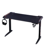 140cm RGB Gaming Desk Carbon Fibre Surface Contoured Racing Style — Allure Home Collections