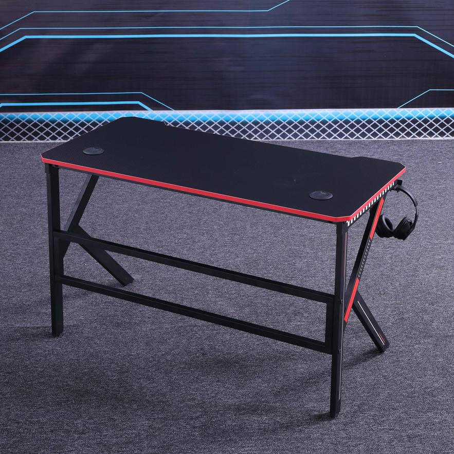 K-Shape Gaming Desk with RGB Lighting Carbon Fibre Surface 100kg Capacity 120cm or 140cm — Allure Home Collections