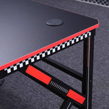 K-Shape Gaming Desk with RGB Lighting Carbon Fibre Surface 100kg Capacity 120cm or 140cm — Allure Home Collections
