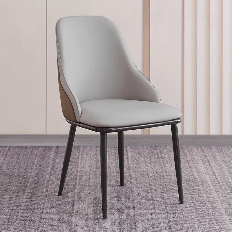 VELLUTO Dining Chair Modern upholstered Leather Kitchen Chairs with armrests Bathtub Chair Leisure Lounge Chair Living Room Bedroom Home Set of 2 (Light Grey Duo)