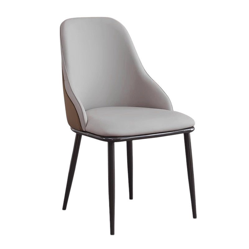 VELLUTO Dining Chair Modern upholstered Leather Kitchen Chairs with armrests Bathtub Chair Leisure Lounge Chair Living Room Bedroom Home Set of 2 (Light Grey Duo)