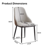 VELLUTO Dining Chair Modern upholstered Leather Kitchen Chairs with armrests Bathtub Chair Leisure Lounge Chair Living Room Bedroom Home Set of 2 (Light Grey Duo)