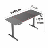 Ainslie electric height adjustable gaming desk in a home office