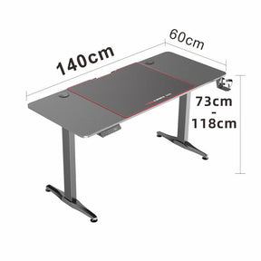 Ainslie electric height adjustable gaming desk in a home office