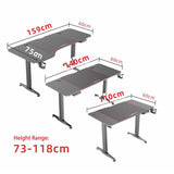 Ainslie electric height adjustable gaming desk in a home office