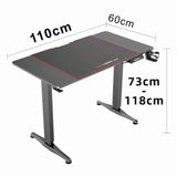 Ainslie electric height adjustable gaming desk in a home office