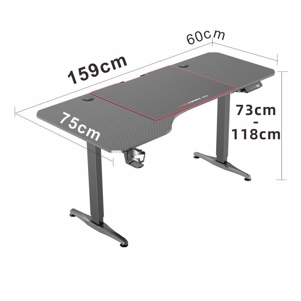Ainslie electric height adjustable gaming desk in a home office