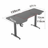 Ainslie electric height adjustable gaming desk in a home office