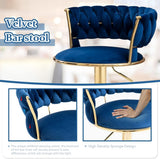Velvet bar stool seat close-up showing padded upholstery — Allure Home Collections