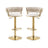 Height adjustable velvet bar stool pair with gold base and padded seat — Allure Home Collections