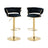 SERENITa green velvet bar stool seat and backrest detail — Allure Home Collections