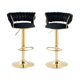 SERENITa green velvet bar stool seat and backrest detail — Allure Home Collections