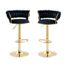 SERENITa green velvet bar stool seat and backrest detail — Allure Home Collections