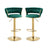 SERENITa green velvet counter height bar stools set of 2 with backrest — Allure Home Collections