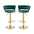 SERENITa green velvet counter height bar stools set of 2 with backrest — Allure Home Collections