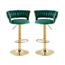 SERENITa green velvet counter height bar stools set of 2 with backrest — Allure Home Collections