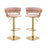 Side profile of SERENITa green velvet bar stool showing cushioned back — Allure Home Collections