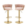 Side profile of SERENITa green velvet bar stool showing cushioned back — Allure Home Collections