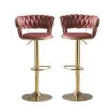 SERENITa green velvet bar stool seat close-up showing cushioned upholstery — Allure Home Collections