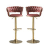 SERENITa green velvet bar stool seat close-up showing cushioned upholstery — Allure Home Collections