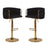 Height adjustable velvet swivel bar stool pair with gold round base — Allure Home Collections