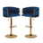 Velvet padded seat and gold gas lift lever detail on height adjustable bar stool — Allure Home Collections