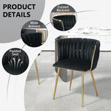 Modern Hand-Woven Velvet Dining Accent Chair