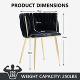 Modern Hand-Woven Velvet Dining Accent Chair
