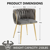 Modern Hand-Woven Velvet Dining Accent Chair