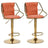 Velvet upholstery close-up on gold base bar stool with backrest — Allure Home Collections
