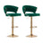 Velvet seat close-up on gold base bar stool showing padding depth — Allure Home Collections