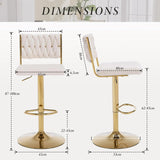 SERENITa white velvet bar stool seat close-up — Allure Home Collections