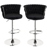 SERENITa modern black velvet swivel adjustable counter stools set of 2 — Allure Home Collections