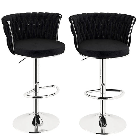 SERENITa modern black velvet swivel adjustable counter stools set of 2 — Allure Home Collections