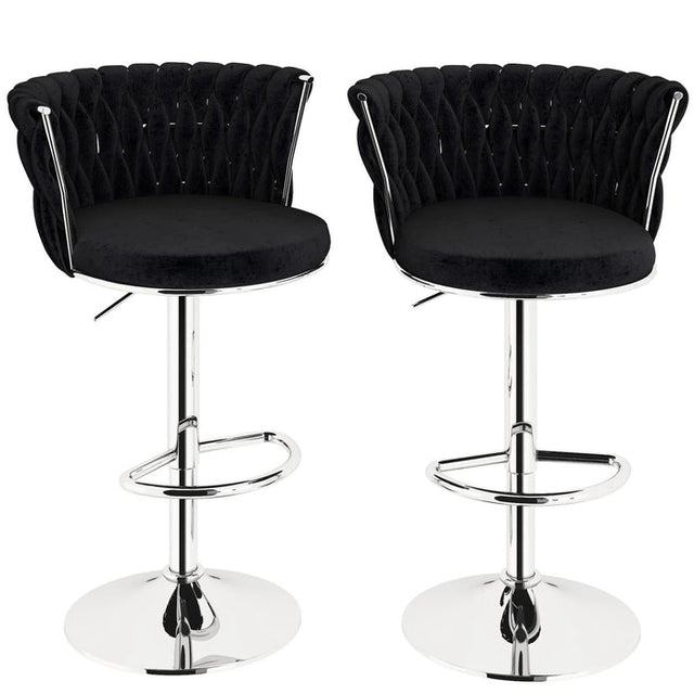 SERENITa modern black velvet swivel adjustable counter stools set of 2 — Allure Home Collections