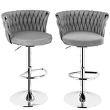 Two SERENITa black velvet counter stools at kitchen counter — Allure Home Collections