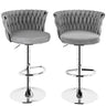 Two SERENITa black velvet counter stools at kitchen counter — Allure Home Collections