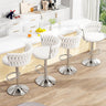 Side profile of SERENITa black velvet stool showing adjustable height — Allure Home Collections