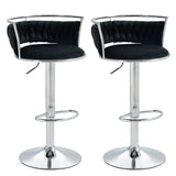Pair of SERENITa silver velvet stools in contemporary setting — Allure Home Collections