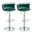 Two SERENITa silver velvet counter stools at kitchen counter — Allure Home Collections