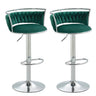 Two SERENITa silver velvet counter stools at kitchen counter — Allure Home Collections