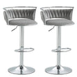 SERENITa silver velvet adjustable height swivel counter stools set of 2 — Allure Home Collections