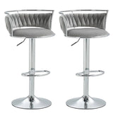 SERENITa silver velvet adjustable height swivel counter stools set of 2 — Allure Home Collections