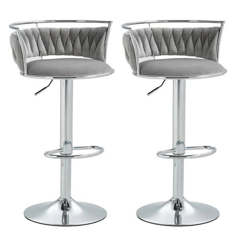 SERENITa silver velvet adjustable height swivel counter stools set of 2 — Allure Home Collections