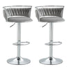 SERENITa silver velvet adjustable height swivel counter stools set of 2 — Allure Home Collections