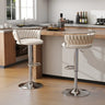 SERENITa silver velvet stool seat close-up showing fabric texture — Allure Home Collections