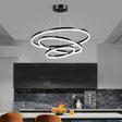 Black Minimalist 3-Ring LED Pendant Light